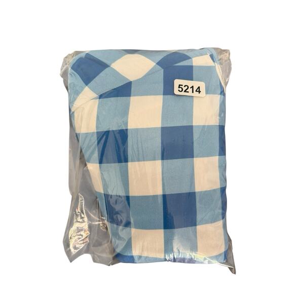 eShakti 1x 16W blue white checkered dress sleeveless fit flare womens - Picture 4 of 4